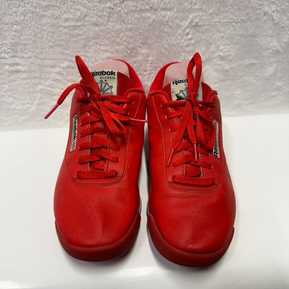 Reebok Princess Classic J95025 Sneakers US 11 Techy Red Leather Athletic Shoes - Picture 4 of 16